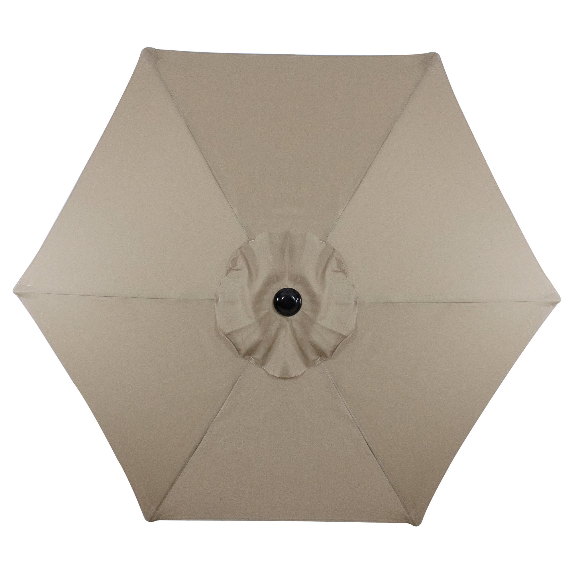 6.5ft Outdoor Patio Market Umbrella with Hand Crank, Taupe
