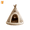 Brown#001, variant on Cat Beds, Two Styles Stripe Polyester Teepee Cat Tent Bed, Detachable Thick Polyester Cushion Enclosed Pet House for Kitten & Mini Dogs,Cat Bed-Gray/S