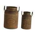 thumbnail image 2 of oshhni Metal Plant Pot Milk Can with Handle Planter Pot for Country Wedding Outdoor Brown, 2 of 9