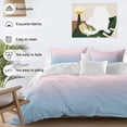thumbnail image 3 of 3 Piece Pink Blue Ombre Duvet Cover Set California King,Microfiber Comforter/Quilt Cover with Corner Ties and 2 Pillowcases,Pink Gradient Color Modern Abstract Art Soft Bedding with Zipper Closure, 3 of 8
