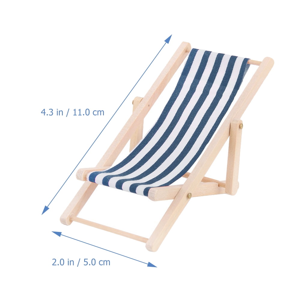 NUOLUX 3 Pcs Dollhouse Miniature Beach Chairs Mini Lounge Chair