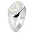 thumbnail image 1 of Sterling Silver Feather Heart Engraved Oval Flat Top Polished Ring, 1 of 1