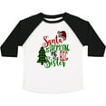thumbnail image 3 of Inktastic Santa is Promoting Me to Big Sister Green Plaid Tree Girls Toddler T-Shirt, 3 of 5