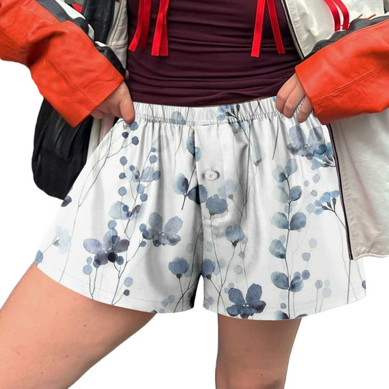 Flowy Striper Shorts WNVMWI Womens Shorts Young Adult Shorts For