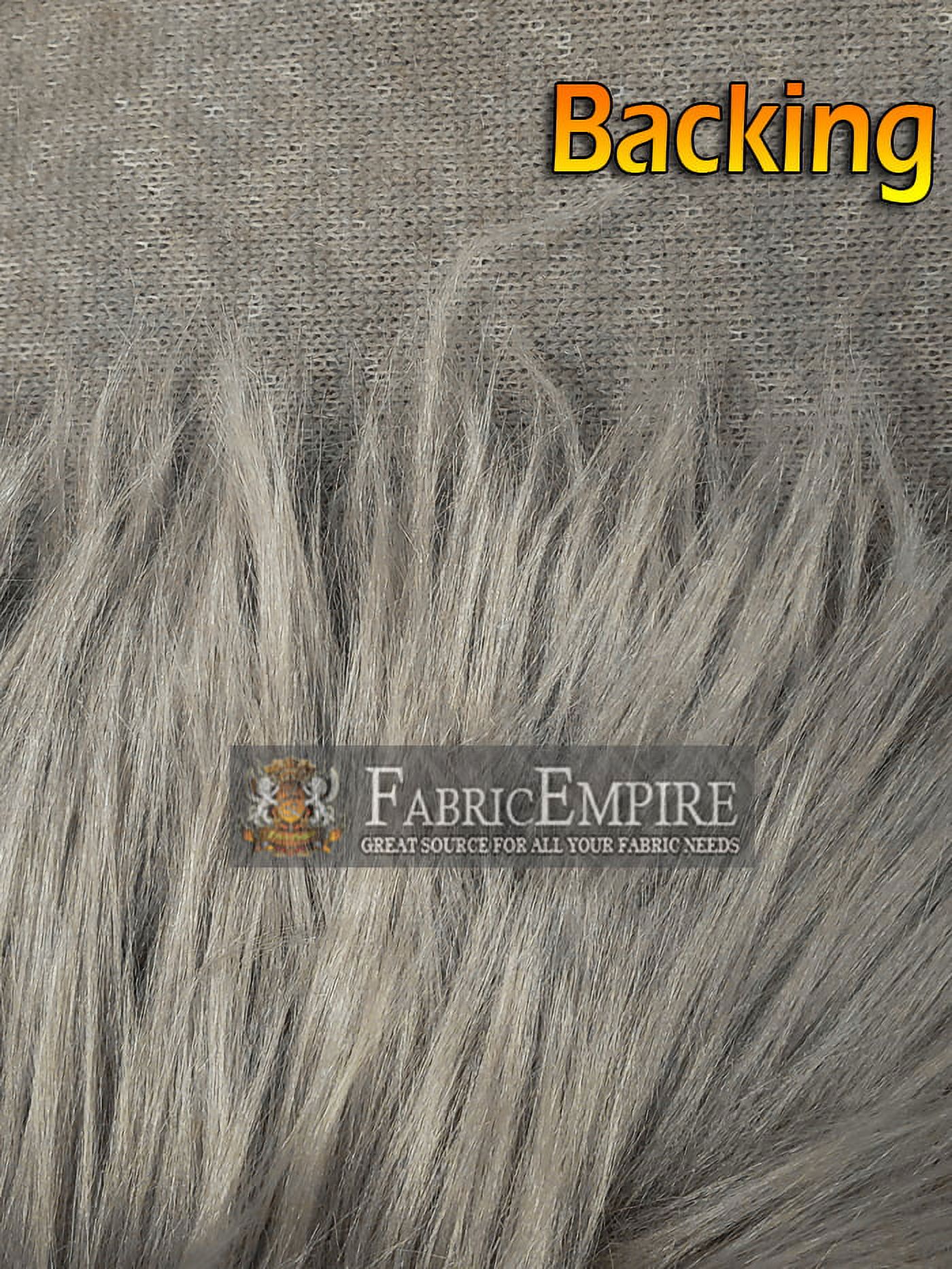 Faux Fur Fabric Long Pile Shaggy Oyster GRAY 60 Wide Sold by The Yard