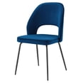 thumbnail image 5 of Side Dining Chair, Set of 2, Black Blue Navy, Velvet, Modern Contemporary, Kitchen Room Cafe Bistro Restaurant Hospitality, 5 of 8
