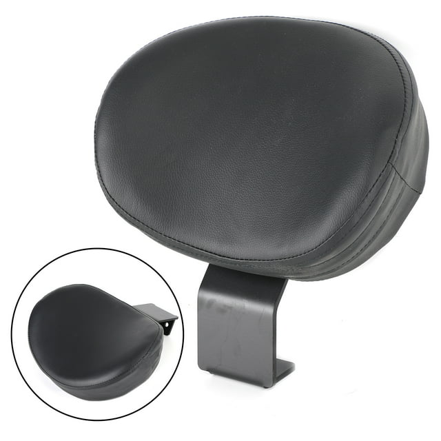Driver Rider Sissy Bar Backrest Seat Back Rest fit for Suzuki Volusia VL400 C50, a motorcycle accessory with a synthetic leather pad and steel bracket. Features include a hidden zipper for easy cleaning and a design that integrates seamlessly with the motorcycle's appearance. Fits rear placement on Suzuki Volusia VL400, VL800, and Boulevard C50 models.