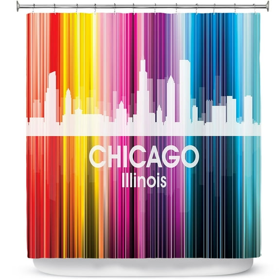 Shower Curtains 70" x 93" from DiaNoche Designs by Angelina Vick - City II Chicago Illinois
