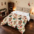 thumbnail image 3 of Manfei Dog Full Size Comforter Sets Christmas Bedding Comforter Set, Gray Green 3-Pieces 1 Comforter and 2 Pillowcases, Xmas Reversible, 3 of 6