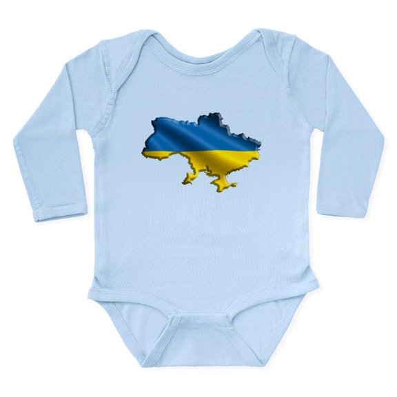 CafePress - Ukraine Pride Love Ukrainian Flag Body Suit - Long Sleeve Cotton Baby Bodysuit