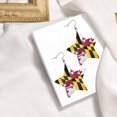 thumbnail image 4 of Leather Star Hook Earrings Flag Of Maryland Print Earring Dangle Drop Earring For Women, 4 of 6