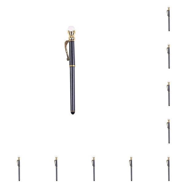 Bewildely Bolígrafo con gemas de cristal, apariencia elegante, herramientas de perforación, suministros de artesanía, decoración de uñas DZ07-negro 10piezas