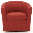 thumbnail image 2 of Pemberly Row 19"H Traditional Fabric Swivel Club Chair in Red, 2 of 4