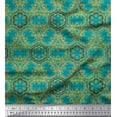 thumbnail image 1 of Soimoi Green Viscose Chiffon Fabric Buds & Tiny Leaves Print Sewing Fabric Yard 42 Inch Wide, 1 of 3