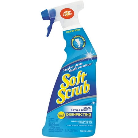 Foaming Toilet Bowl Cleaner - Soft Scrub Total Bath & Bowl Fresh Scent Disinfecting Cleaner, 25.4 fl oz
