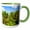 Green/White, variant on 3drose, Green Needles of a Dwarf Pine Trees on a Sunny Day of Spring, 11oz Mug