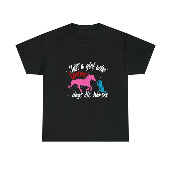 Just A Girl Who Loves Dogs And Horses Equestrian Rider Gift T-Shirt