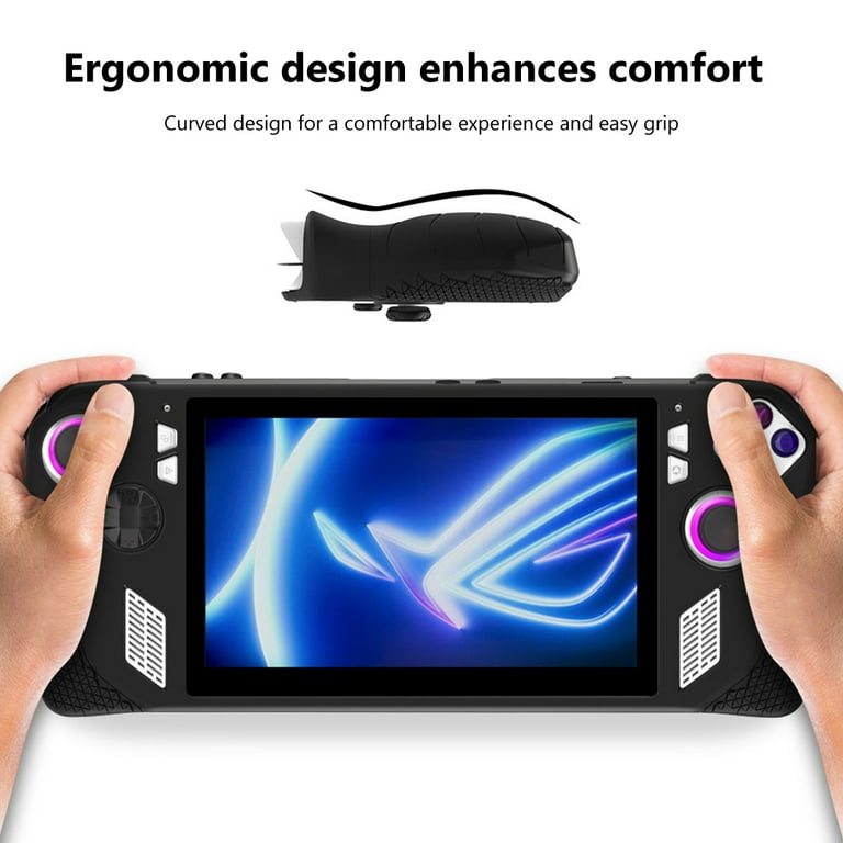 EDFRWWS Game Console Cover with Bracket Protective Case for Asus Rog Ally  (Black) 