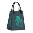thumbnail image 2 of XMXT Reusable Lunch Bag Women, Game Sticker Handle Pattern Insulated Lunch Tote for Office Travel, 2 of 8