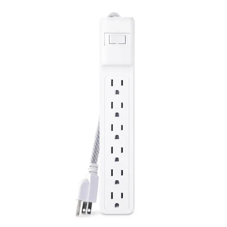 Fyna -500 Joule White Surge Protector With 6 Outlets And 2 Ft Cord