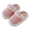 thumbnail image 5 of UngA Boys House Slippers Infant Toddler Boys Girls Winter Shoes Slip Resistant Soft Rubber Sole Solid Color Cotton Slipper Cute Fashion Non Slip Baby Shoes Pink,10.5, 5 of 7