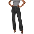 thumbnail image 5 of Womens Wide Leg Stretch Jeans Pull On Straight Leg Denim Trousers Straight Leg Jean Casual Regular Fit Denim Pants High Waisted Elasticated Jeans with Pockets, 5 of 7