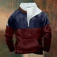 thumbnail image 4 of NSLGXD Men's Big and Tall Vintage Sweatshirts Quarter Zip Stand Collared Fleece Lined Winter Warm Pullover Coats Long Sleeve Color Block Athletic Work Tops, 4 of 4