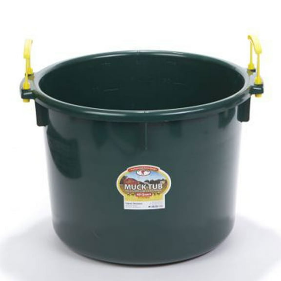 Little Giant 40 Quart Durable Plastic Utility Muck Tub with Handles, Green