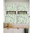 thumbnail image 2 of Green Eucalyptus Leaf Short Blackout Curtains 24 Inch Long Watercolor Plant Farmhouse Rod Pocket Kitchen Curtains, 2 Panels Thermal Insulated Room Darkening Drapes for Bedroom, 30"W x 24"L, 2 of 5