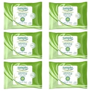 (6 Pack) Simple Facial Wipes, Exfoliating 25 count