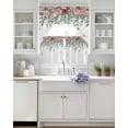 thumbnail image 3 of Watercolor Roses Swag Curtains for Living Room/Bedroom Windows, Spring Flowers Leaves Butterflies Botanical Kitchen Curtains and Valances Set 36 Inch Length, Swags Valance Curtain Panels, 3 of 5