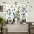 thumbnail image 3 of Eucalyptus Kitchen Curtains 27.5W X 39L Inch 2 Panels Rod Pocket Farmhouse Rustic Botanical Vintage Green Leaf Small Cafe Curtain Plant Bottle Wood Window Drapes Treatment Bathroom Home Decor, 3 of 6