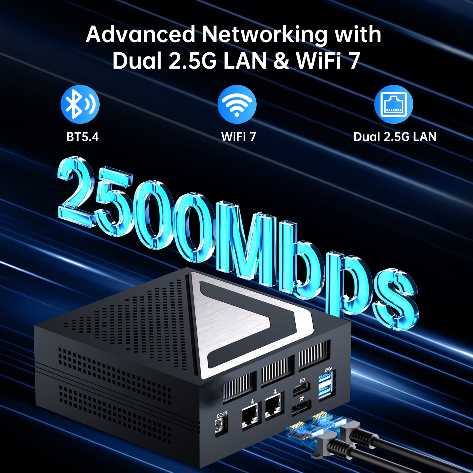 Thdeukoty AI Mini PC, Intel Ultra 5 125H(14C/18T),32GB DDR5 1TB M.2 NVMe SSD, Mini Computer with WiFi 7 BT5.4/Dual 2.5G LAN/USB 4.0/HDMI/DP/8K/Windows 11 Pro, Desktop Computer