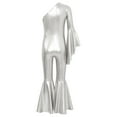 thumbnail image 4 of Kaerm Combinaison de Danse Jazz pour Filles une Épaule Manches Robe de Bal Argent 16, 4 of 7