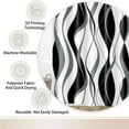 thumbnail image 5 of Black Shower Curtain, Modern Abstract Black and White Striped Shower Curtain Set for Bathroom Waterproof Polyester Shower Curtain with Hooks, 69X84IN, 5 of 7