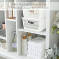 thumbnail image 4 of Simplify Slide 2 Stack It 2 Pack Plastic Storage Tote Baskets in White, 4 of 11