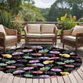 thumbnail image 4 of Round Rug 5Ft Washable Non-Slip, Spring Flowers Circle Area Rugs for Living Room Bedroom, Watercolor Floral Vintage Black Indoor Floor Mats Carpet Runner for Home Decor Aesthetic, 4 of 8