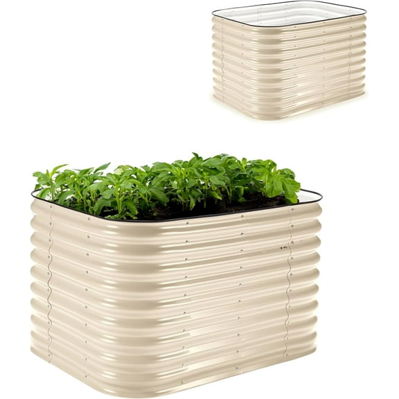 Epic Gardening 6-in-1 Galvanized Raised Garden Bed Kit, 29" Tall Metal Planter Box, Small Mist Green