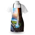 thumbnail image 4 of Iceland Apron, Seljalandsfoss Waterfall During Sunset Scenery Cloudscape Wilderness, Unisex Kitchen Bib with Adjustable Neck for Cooking Gardening, Adult Size, Multicolor, by Ambesonne, 4 of 4