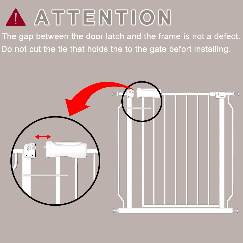 FURDEAR 24-29" Narrow Baby Safety Gate with Wall Protectors White Metal Gate