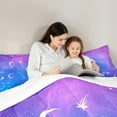 thumbnail image 5 of Feelyou Mystic Constellation Queen Comforter Set, Moon Stars Galaxy Bedding Sets, Dreamy Cartoon Theme Bedding Comforter Set, Super Cozy Room Decor, 3 Pieces, 5 of 8