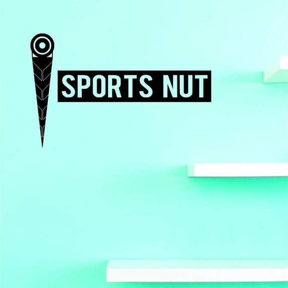 Custom Decals Sports Nut Wall Art Size: 10 X 20 Inches Color: Black