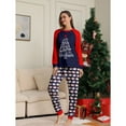 thumbnail image 5 of Matching Family Pajamas Sets Christmas PJ's Letter Plaid Printed Long Sleeve Tee and Bottom Loungewear or One-Piece Jumpsuit, 5 of 8