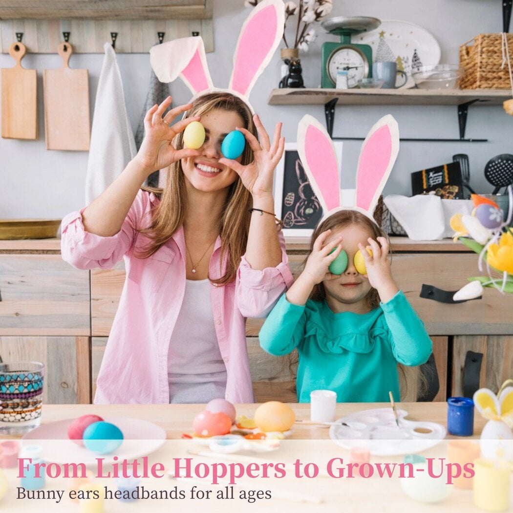 Bandeau Oreilles De Lapin Peluche - 2 Pièces Pour Déguisement Pâques, Fêtes Et Photos Mignonnes
