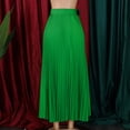 thumbnail image 4 of AURA Womens High Waist A Line Maxi Skirt With Belt Solid Color Office Commuter Elegant Skirt, 4 of 9