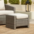 thumbnail image 4 of CHITA Outdoor Swivel Gray Wicker Chair and Ottoman with Cushion, Cream, 4 of 6