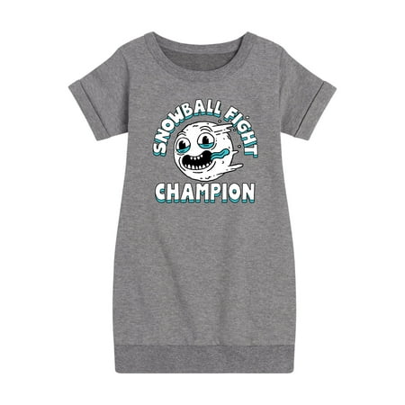 

Instant Message - Snowball Fight Champion - Toddler & Youth Girls Fleece Dress