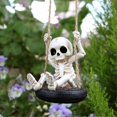 thumbnail image 3 of Skeleton On A Tire Swing - Gothic Garden Hanging Decor Halloween Car Ineterior Ornament, 3 of 5