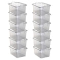 thumbnail image 2 of YfulYde 55 Qt Lidded Containers Stackable Storage Box with Handles, 6 Pack, Clear, 2 of 9