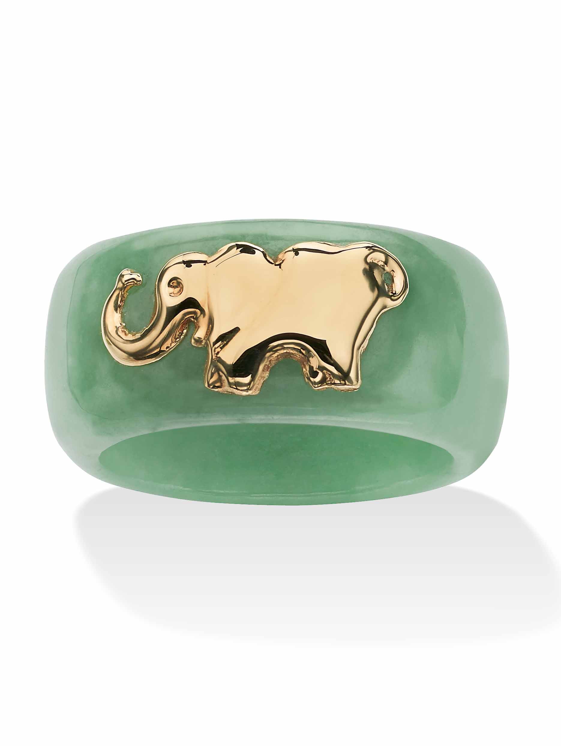 Lucky Elephant Candle Carrying Fruit Jade Green Colour Large 